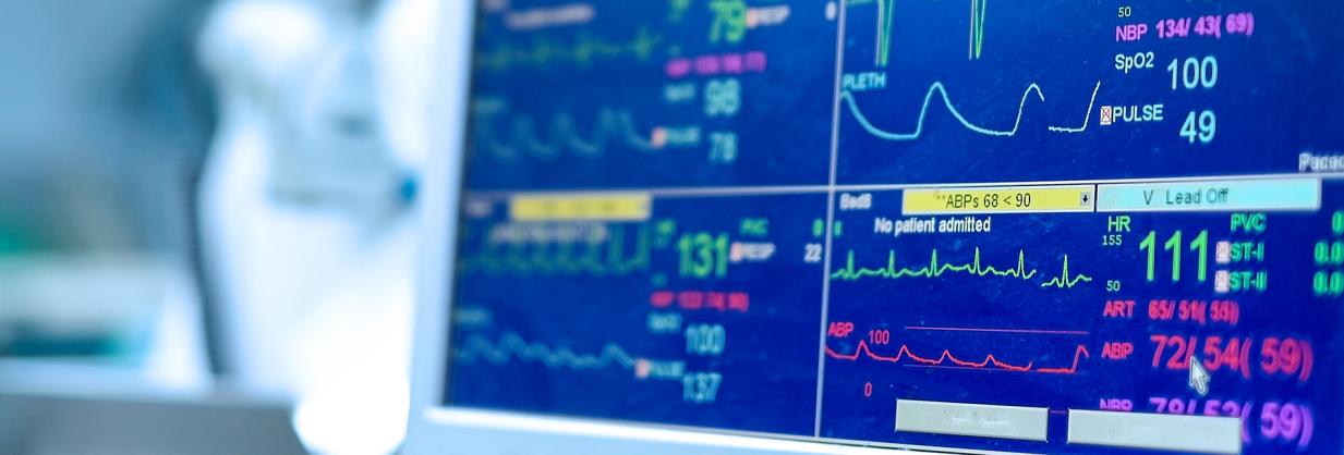 Patient vitals and measurements on a monitor